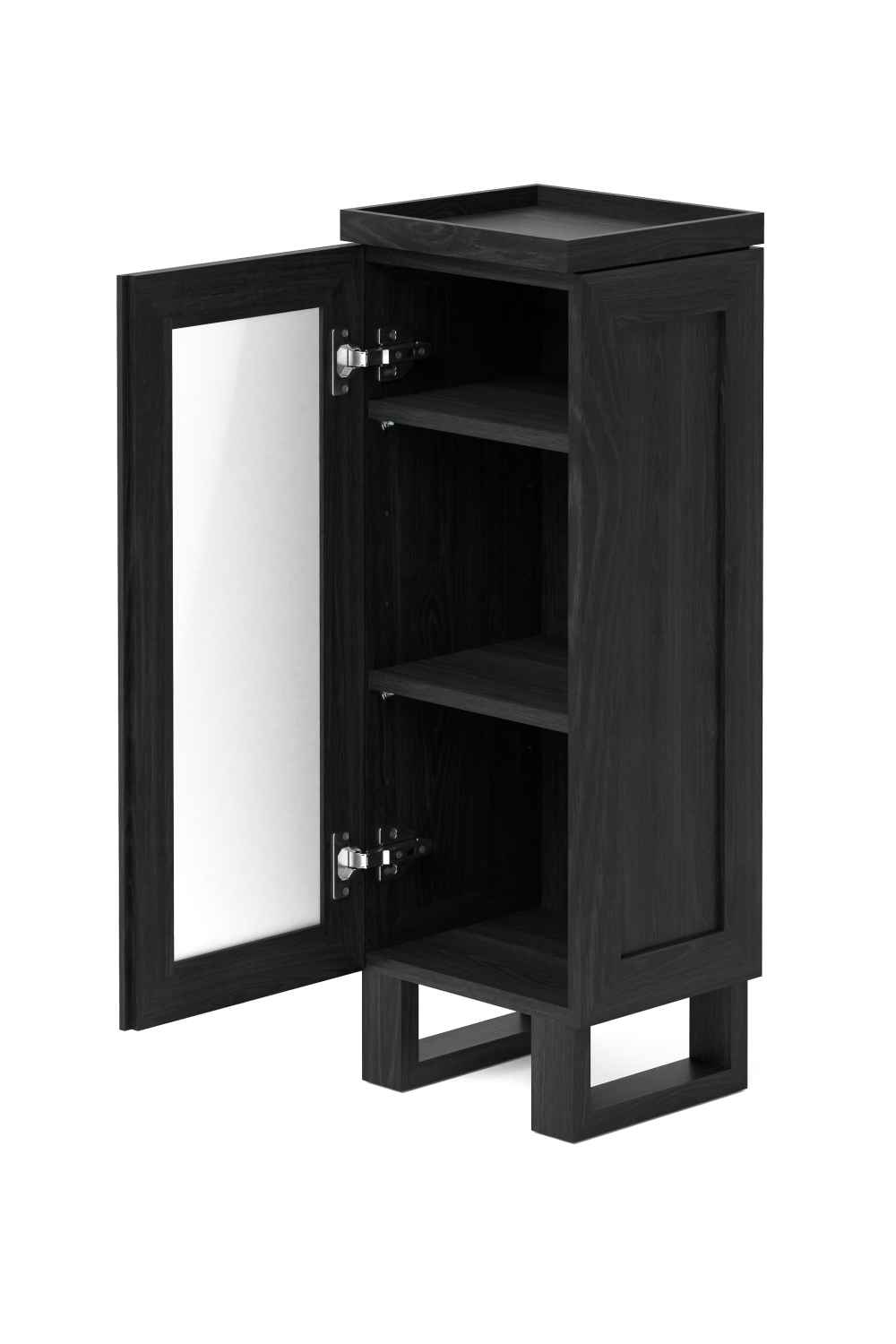 Oak Bathroom Cabinet with Ribbed Glass | Wireworks Tallboy Mezza | Oroa.com