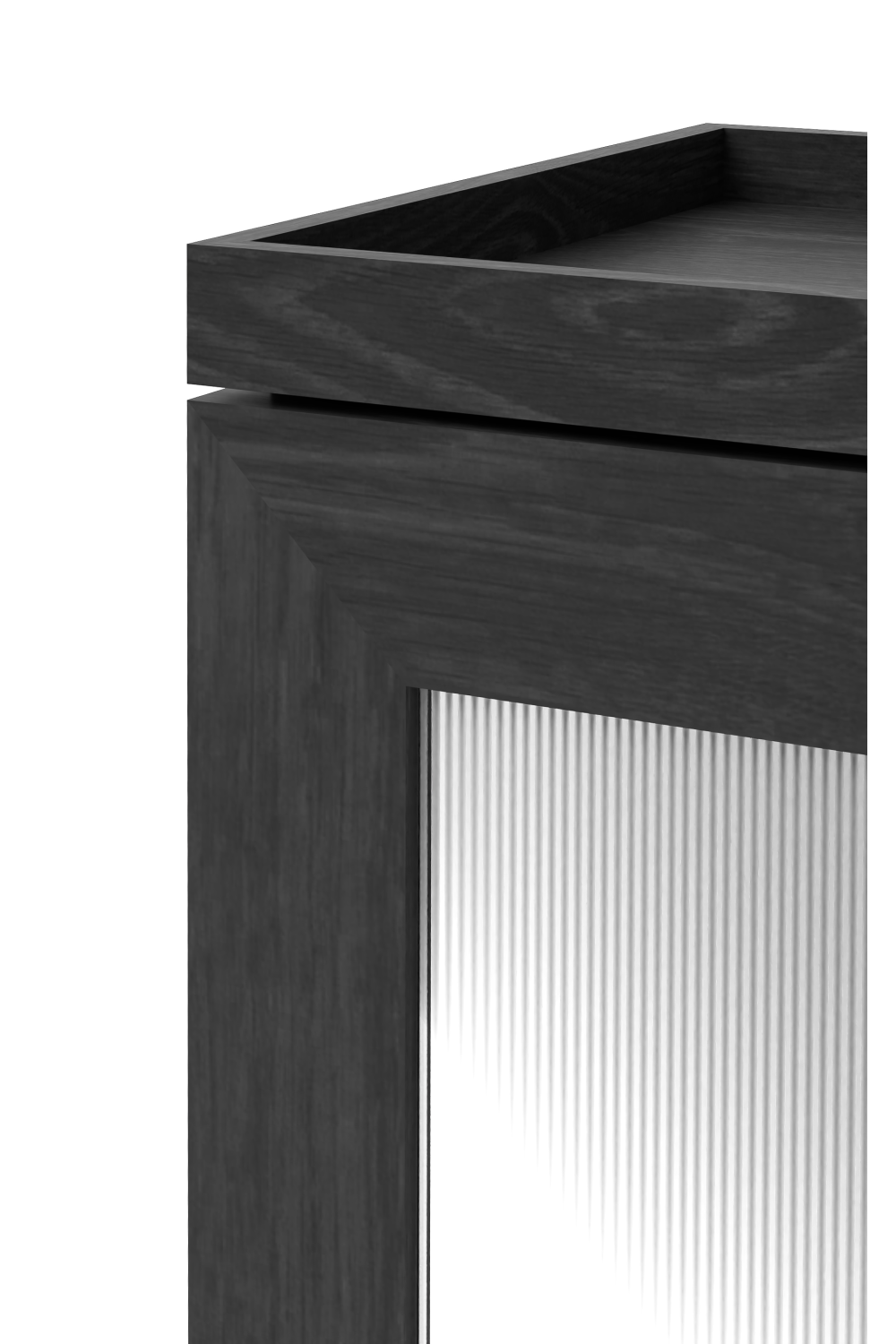 Oak Bathroom Cabinet with Ribbed Glass | Wireworks Tallboy Mezza | Oroa.com