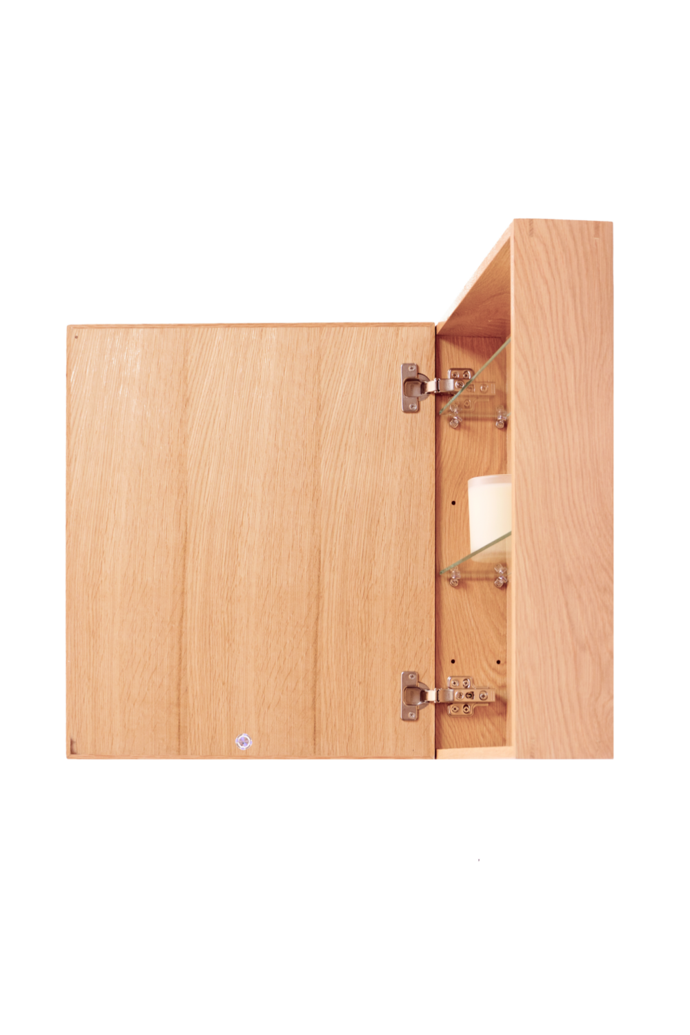 Oak Bathroom Cabinet with Mirror | Wireworks Slimline | Oroa.com