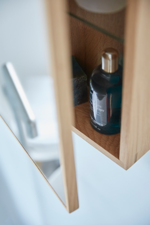 Oak Bathroom Cabinet with Mirror | Wireworks Slimline | Oroa.com
