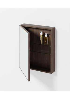 Walnut Bathroom Mirror Cabinet | Wireworks Slimeline | Oroa.com
