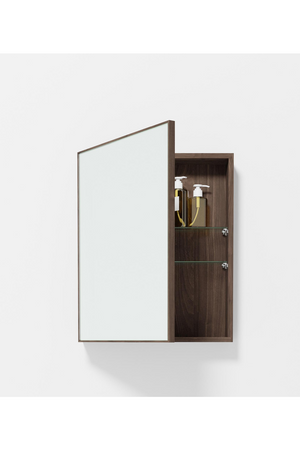 Walnut Bathroom Mirror Cabinet | Wireworks Slimeline | Oroa.com