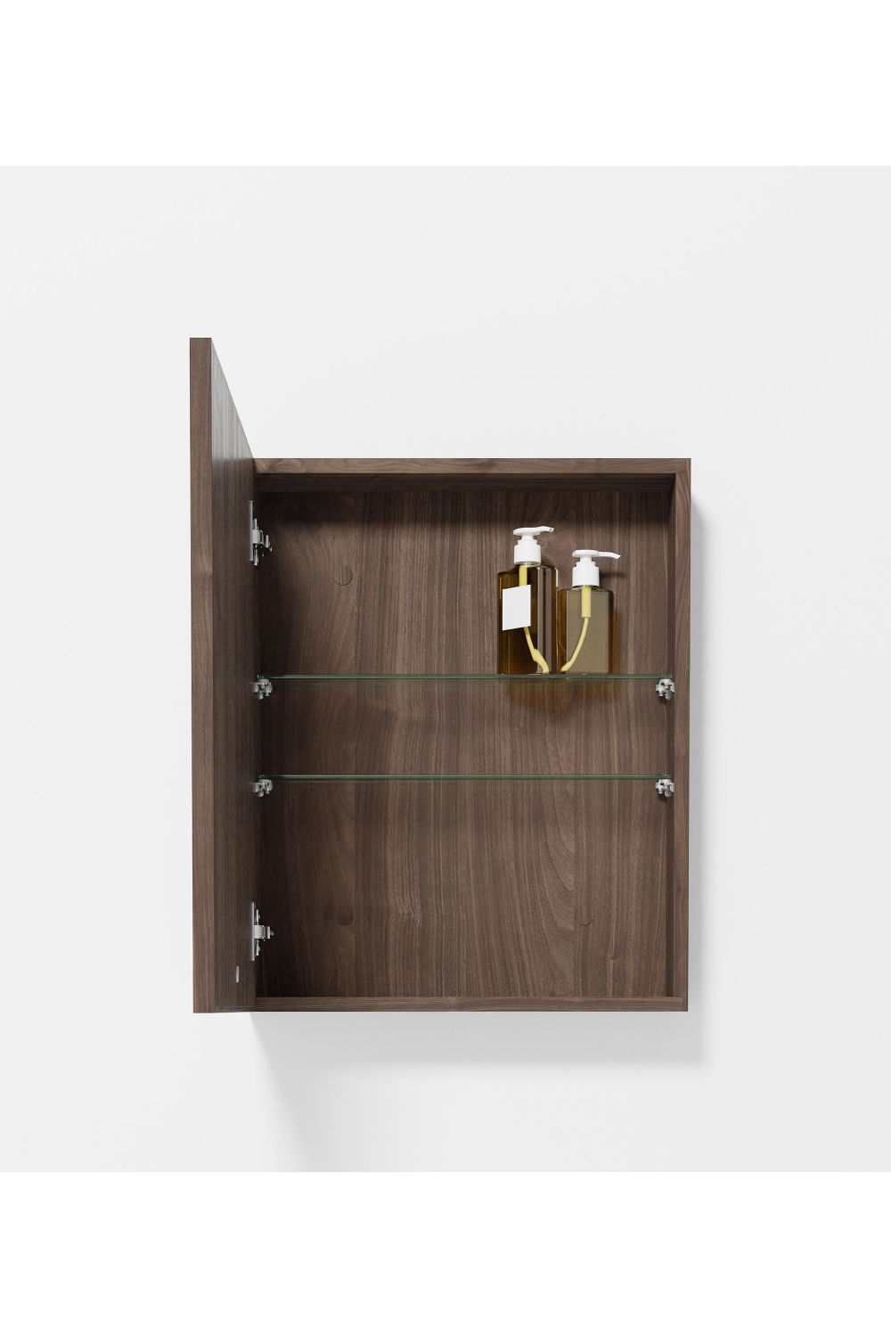 Walnut Bathroom Mirror Cabinet | Wireworks Slimeline | Oroa.com