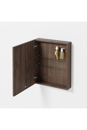 Walnut Bathroom Mirror Cabinet | Wireworks Slimeline | Oroa.com