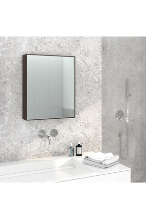 Walnut Bathroom Mirror Cabinet | Wireworks Slimeline | Oroa.com
