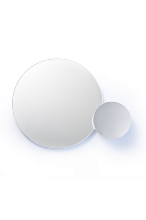 Oak Round Wall Mirror with Fixed Magnifier | Wireworks Eclipse | Oroa.com