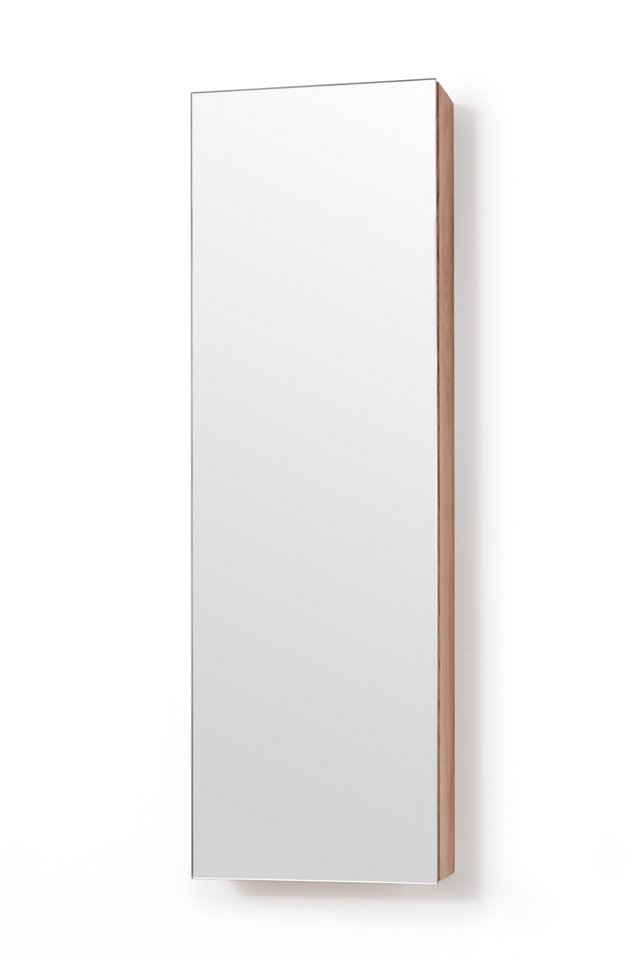 Oak Vertical Bathroom Cabinet with Mirror | Wireworks 800 Zone | Oroa.com