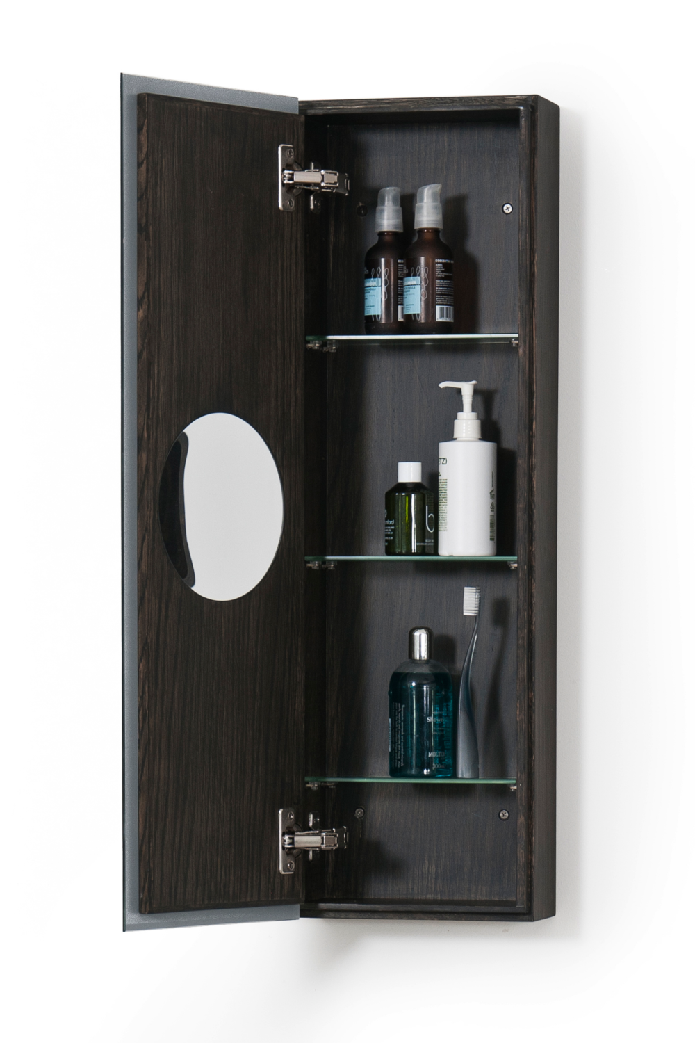 Oak Vertical Bathroom Cabinet with Mirror | Wireworks 800 Zone | Oroa.com