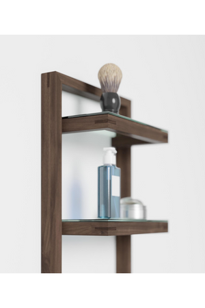 Walnut Bathroom Wall Shelf | Wireworks Zone | Oroa.com