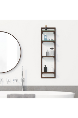 Walnut Bathroom Wall Shelf | Wireworks Zone | Oroa.com