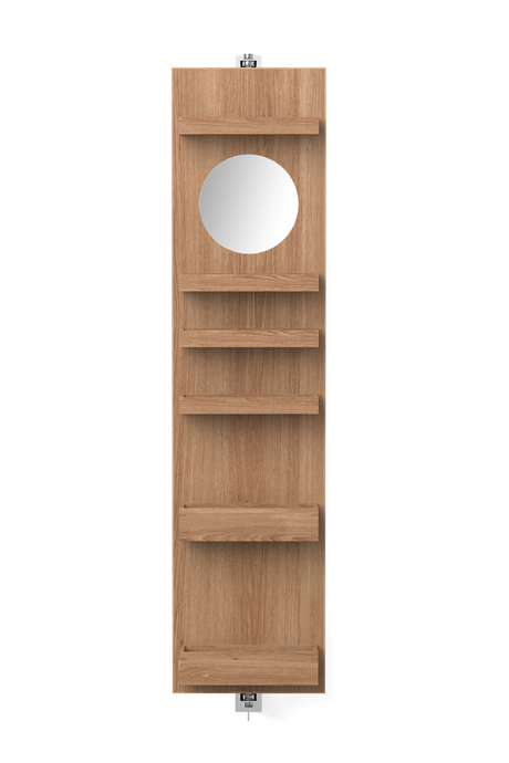 Rotating Oak Bathroom Cabinet with Mirror | Wireworks Revolve 1140 Cosmos | Oroa.com