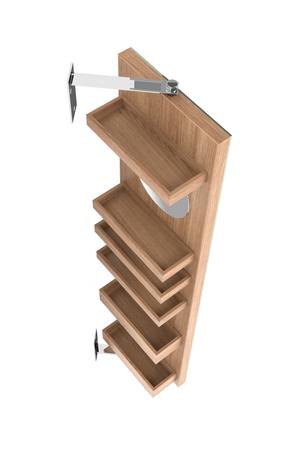 Rotating Oak Bathroom Cabinet with Mirror | Wireworks Revolve 1140 Cosmos | Oroa.com