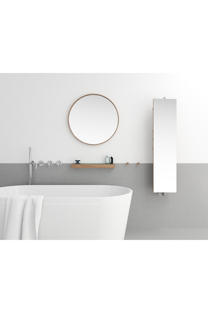 Rotating Oak Bathroom Cabinet with Mirror | Wireworks Revolve 1140 Cosmos | Oroa.com