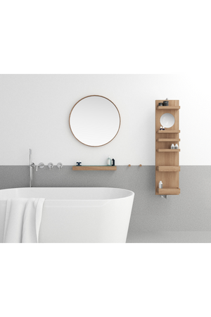 Rotating Oak Bathroom Cabinet with Mirror | Wireworks Revolve 1140 Cosmos | Oroa.com