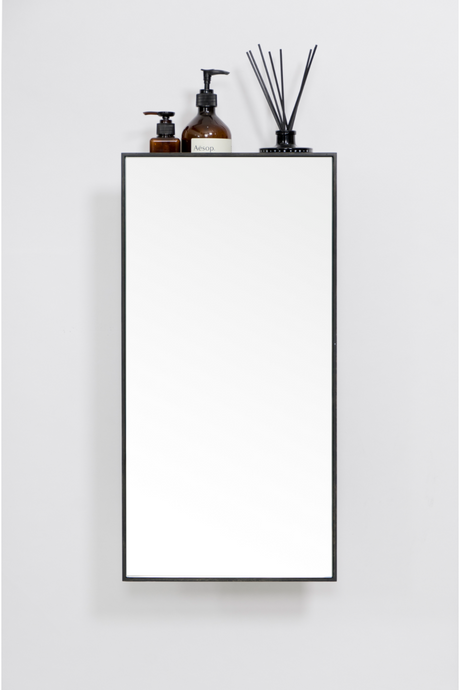 Oak Vanity Mirror with Storage Trays | Wireworks Slimline | Oroa.com