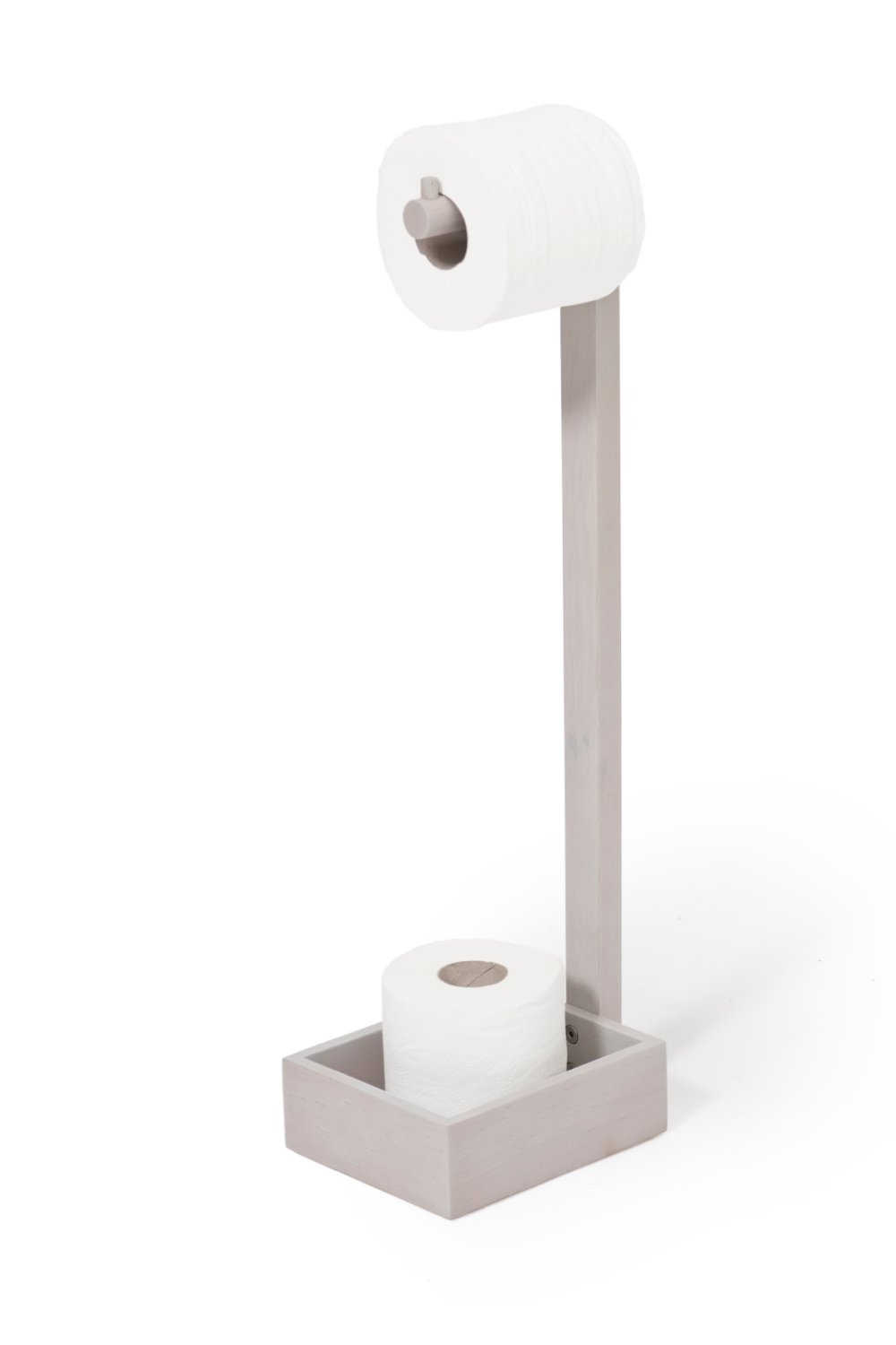 Oak Standing Toilet Paper Holder with Storage | Wireworks Mezza | Oroa.com