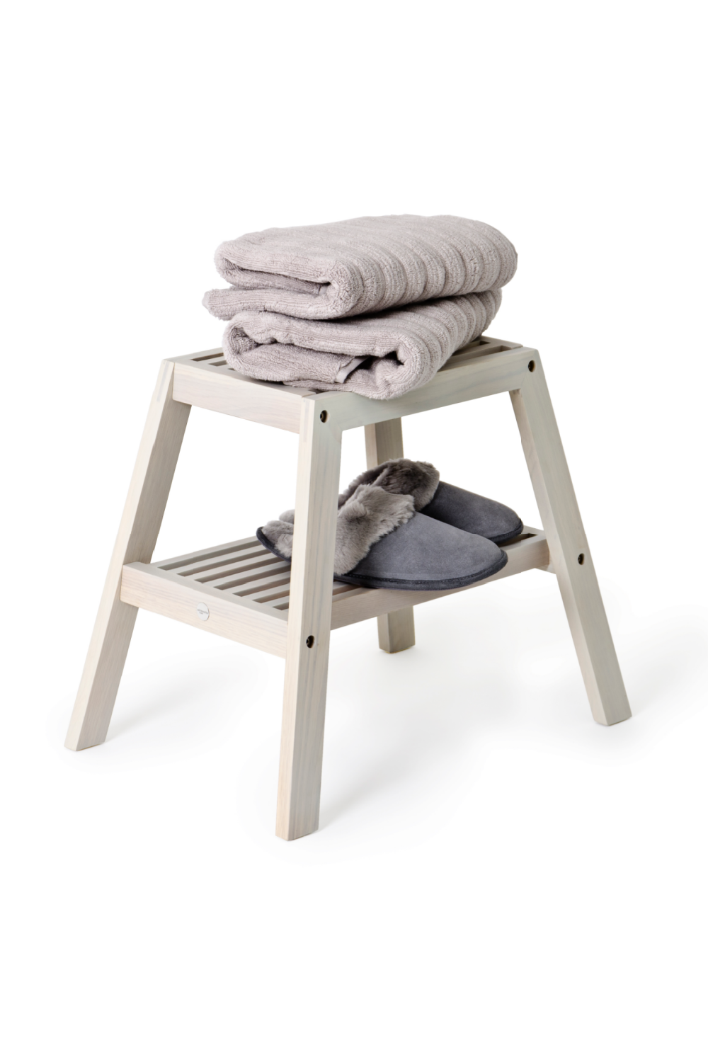 2-Level Oak Step Stool | Wireworks Slatted | Oroa.com
