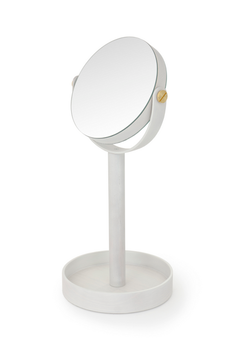 Oak Double Face Mirror with Storage Tray | Wireworks Close-up | Oroa.com