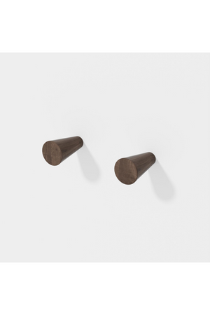Walnut Wall Hooks (2) | Wireworks Slimline | Oroa.com