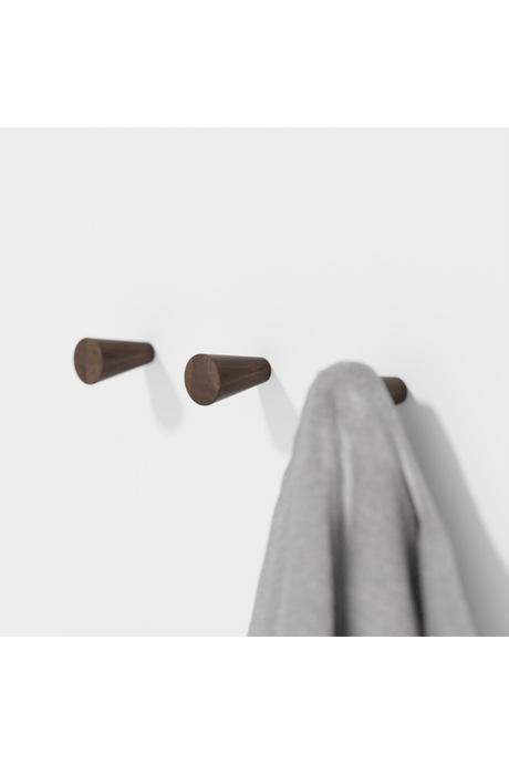 Walnut Wall Hooks (2) | Wireworks Slimline | Oroa.com