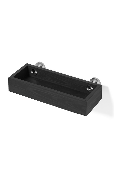 Black Wooden Tray Shelf | Wireworks Yoku | Oroa.com