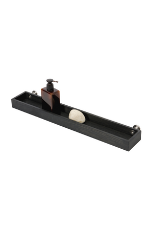 Black Wooden Tray Shelf | Wireworks Yoku | Oroa.com