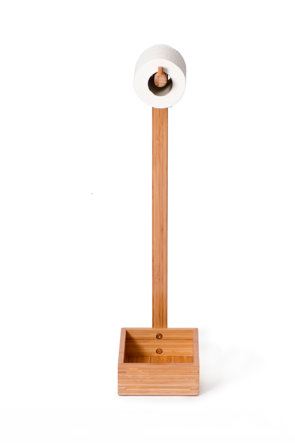 Bamboo Standing Toilet Paper Holder with Storage | Wireworks Arena | Oroa.com
