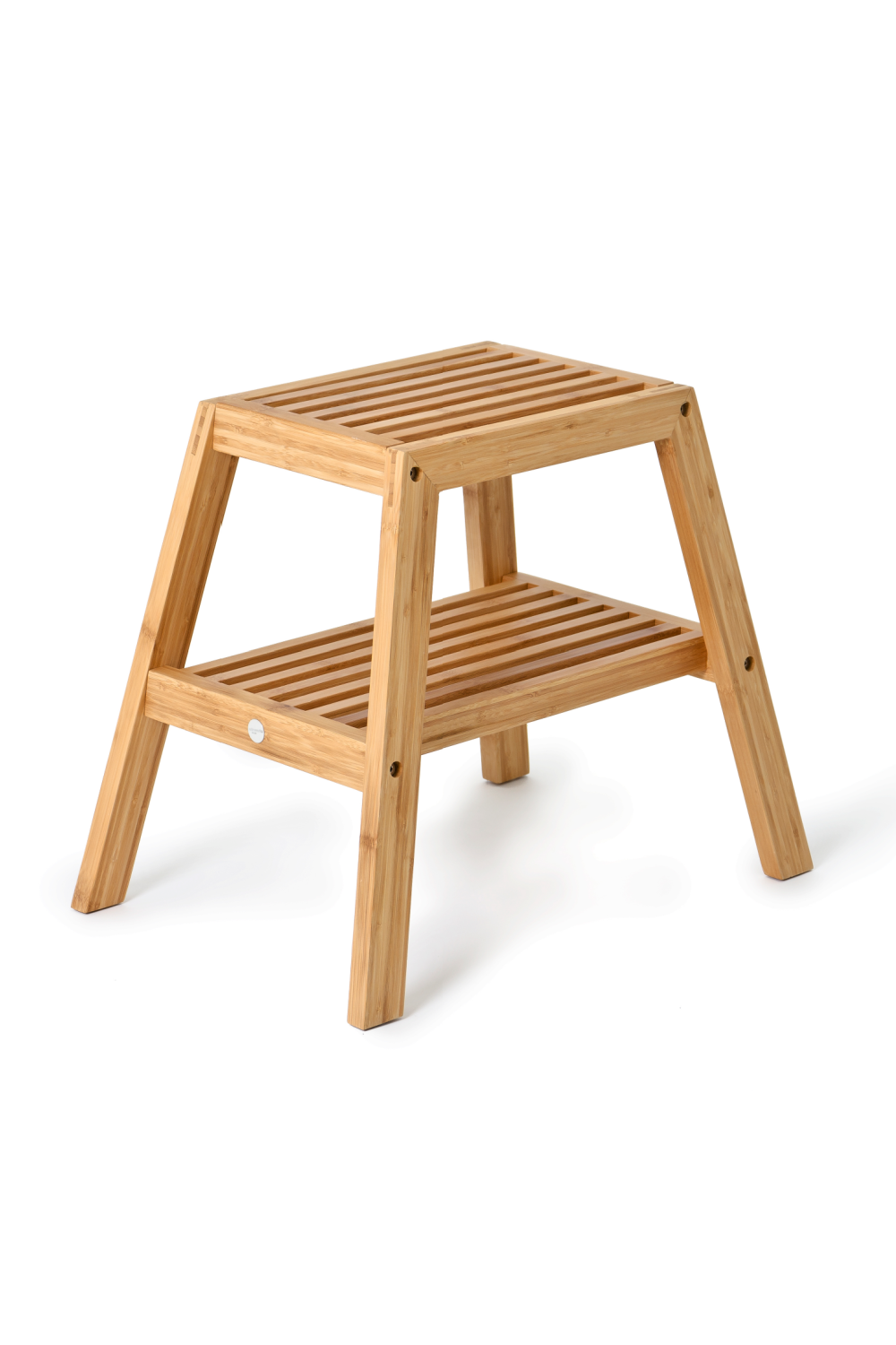 2-Level Bamboo Step Stool | Wireworks Slatted | Oroa.com