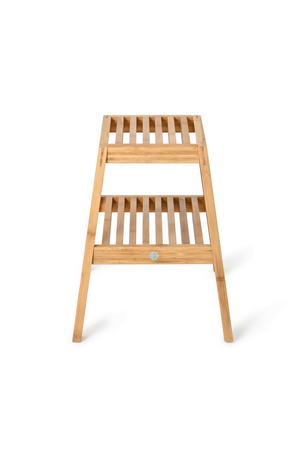 2-Level Bamboo Step Stool | Wireworks Slatted | Oroa.com