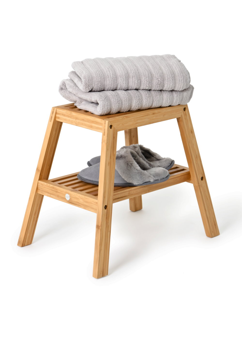 2-Level Bamboo Step Stool | Wireworks Slatted | Oroa.com