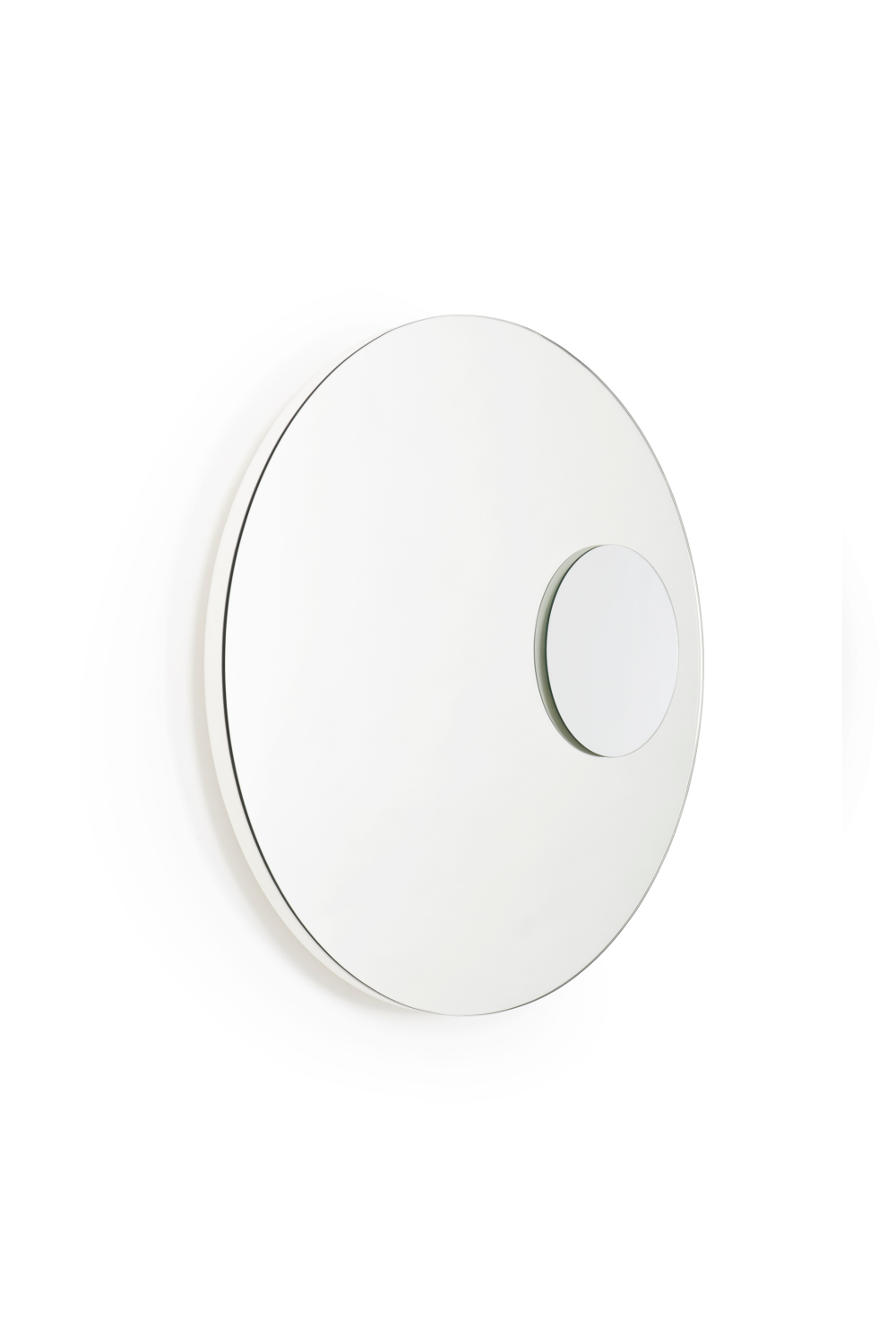 Rotating Round Wall Mirror with Fixed Magnifier | Wireworks Neutrino | Oroa.com