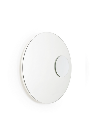 Rotating Round Wall Mirror with Fixed Magnifier | Wireworks Neutrino | Oroa.com