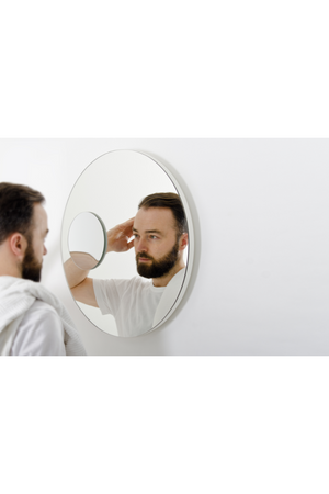 Rotating Round Wall Mirror with Fixed Magnifier | Wireworks Neutrino | Oroa.com