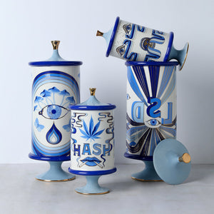 Blue Prints Porcelain Peyote Canister | Jonathan Adler Druggist | Oroa.com