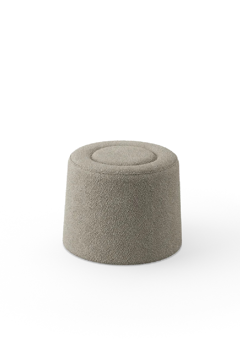 Beige Bouclé Upholstered Pouf | WOUD Praline | OROA.com