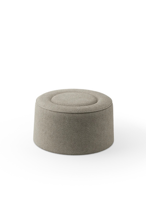 Beige Bouclé Upholstered Pouf | WOUD Praline | OROA.com