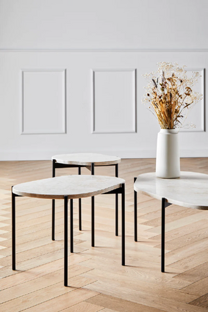 White Travertine Occasional Table M | WOUD La Terra | OROA.com