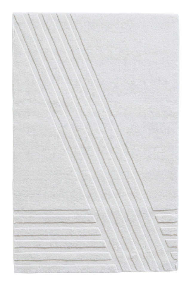Off White Wool Rug | WOUD Kyoto | OROA.com