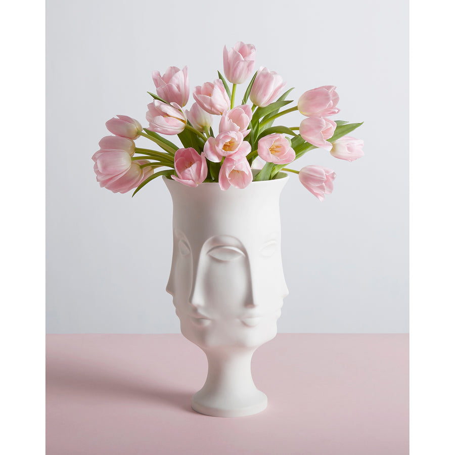 Unglazed Porcelain Faces Urn | Jonathan Adler Dora Maar | Oroa.com