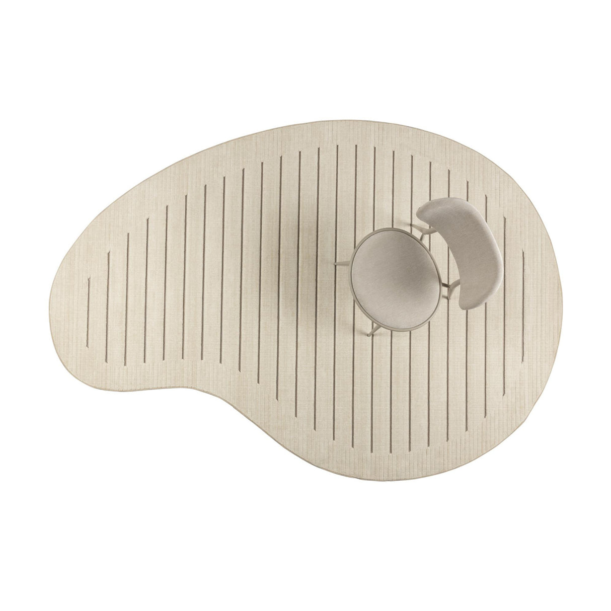   Modern European furniture - Beige Striped Organic-Shaped Carpet - www.oroa.com | Oroa.com