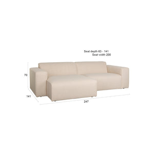   Modern European furniture - Cream 3-Seater Sofa - www.oroa.com | Oroa.com