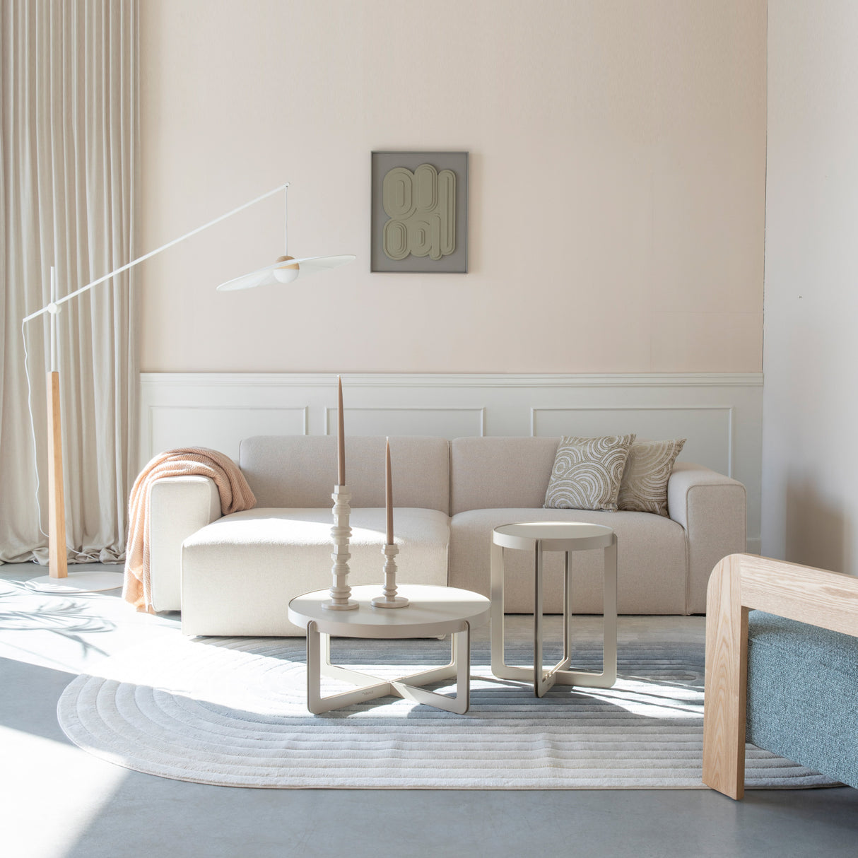   Modern European furniture - Cream 3-Seater Sofa - www.oroa.com | Oroa.com