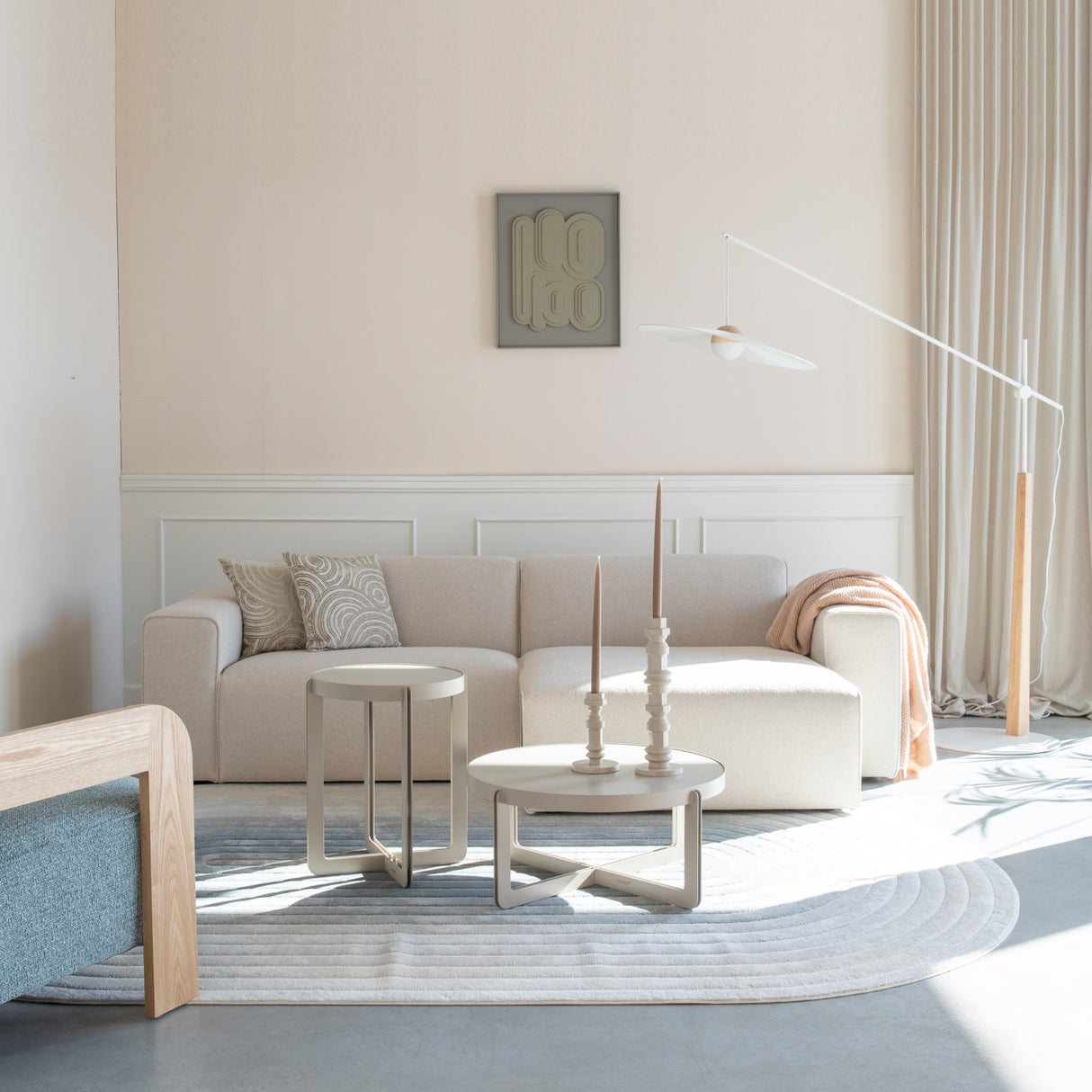   Modern European furniture - Cream 3-Seater Sofa - www.oroa.com | Oroa.com