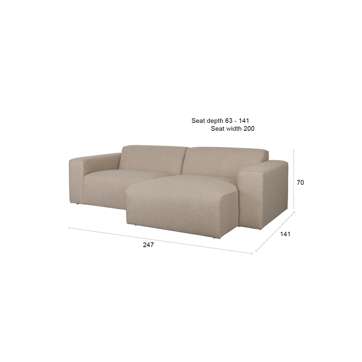   Modern European furniture - Beige 3-Seater Sofa - www.oroa.com | Oroa.com