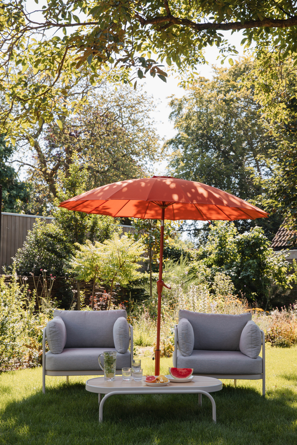 Stainless Steel Parasol Set | Zuiver Sunbrella Sunshine | OROA.com