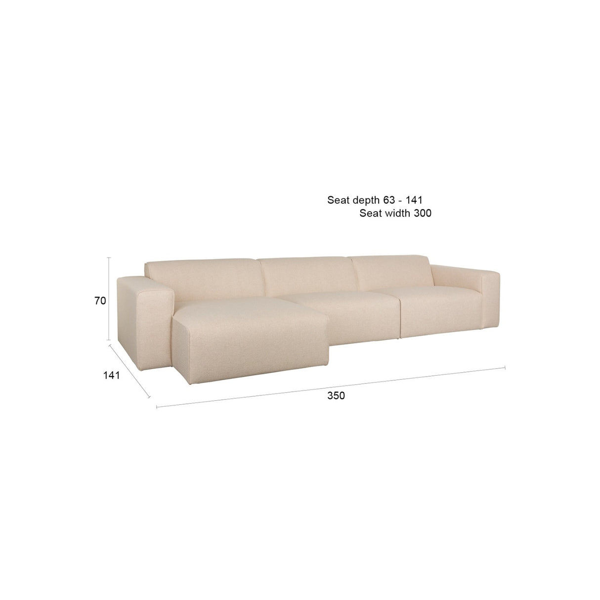   Modern European furniture - Cream 4-Seater Sofa - www.oroa.com | Oroa.com