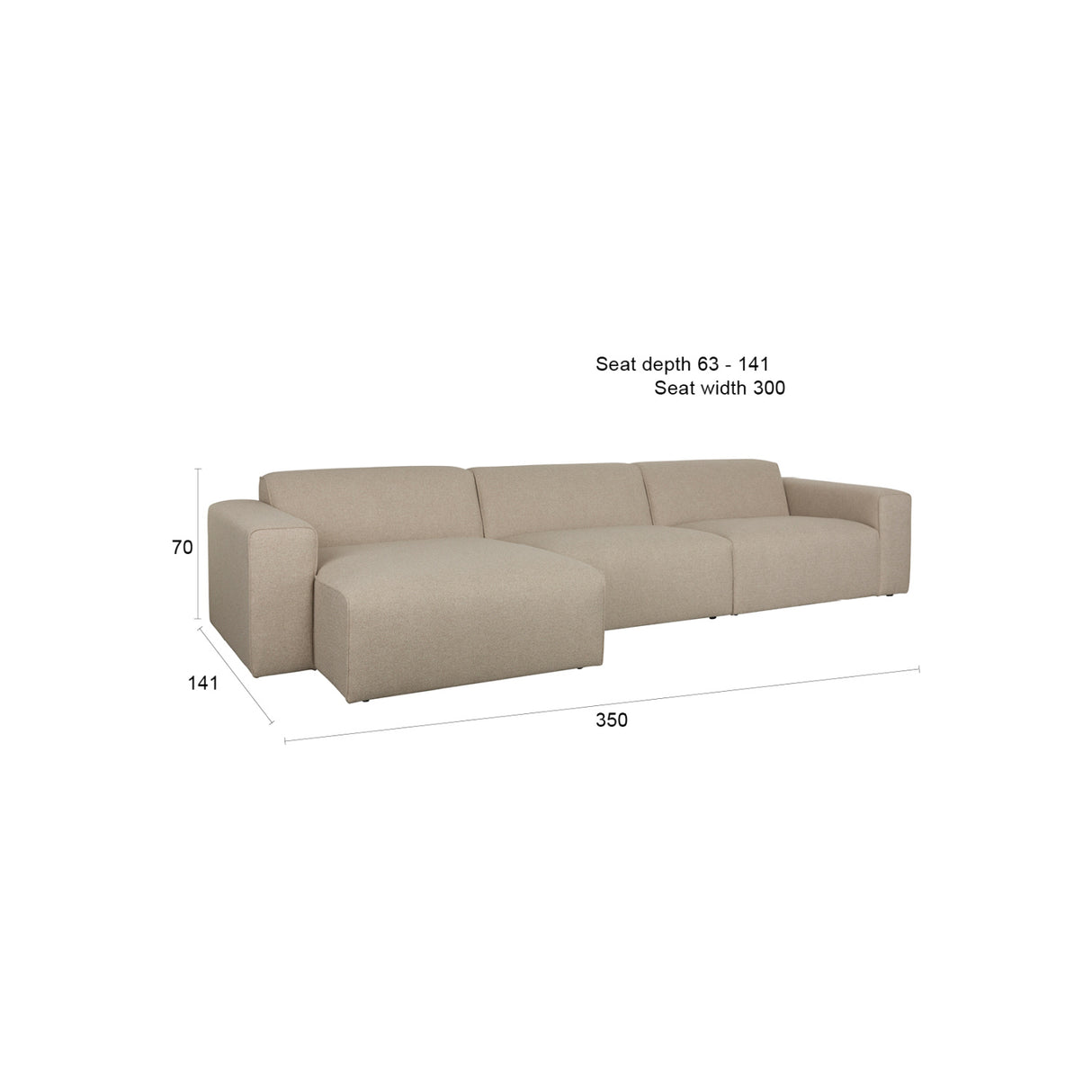   Modern European furniture - Beige 4-Seater Sofa - www.oroa.com | Oroa.com