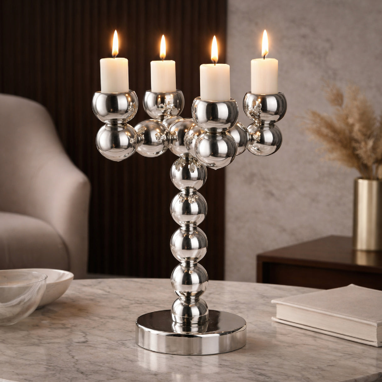   Stacked Round Aluminum Candle Holder | Oroa.com