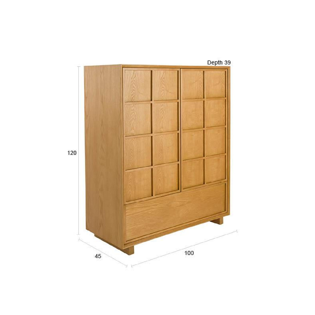   Modern European furniture - Natural Solid Ash 2-Door Cabinet - www.oroa.com | Oroa.com
