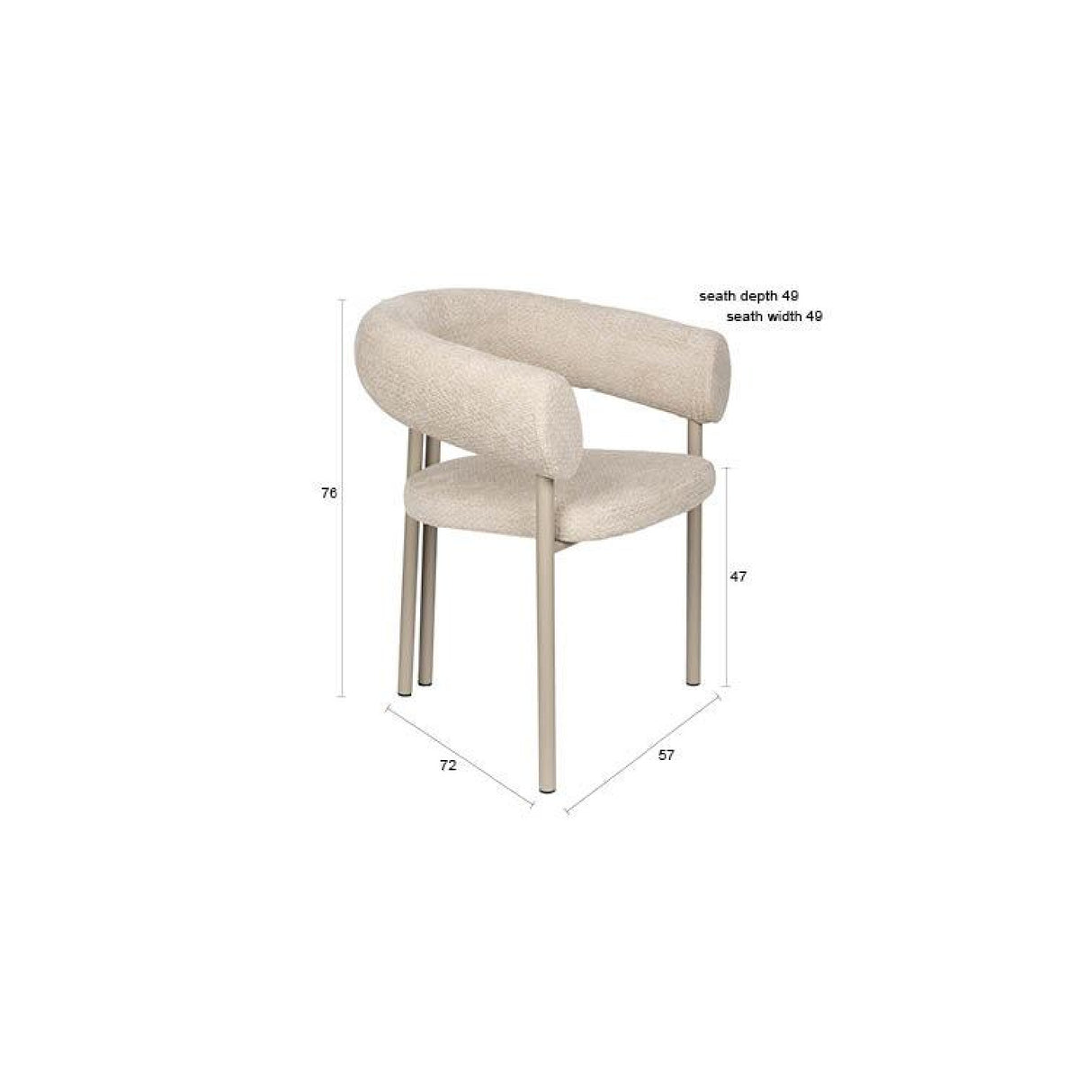   Modern European furniture - Beige Curved Dining Armchairs (2) - www.oroa.com | Oroa.com